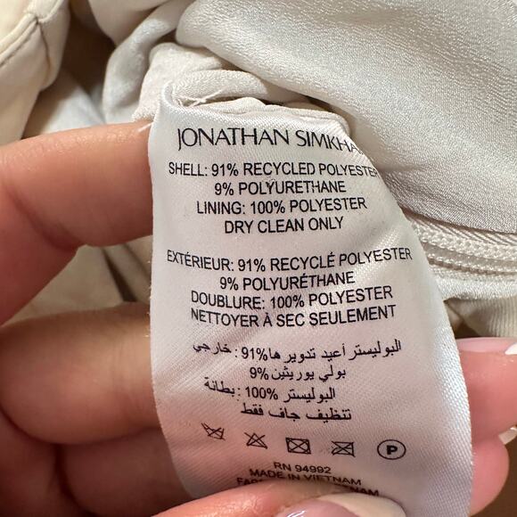 JONATHAN SIMKHAI Women's Eilish Mini Dress Size 12 In Biscotti - Picture 15 of 16